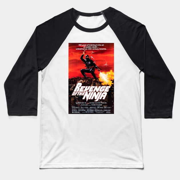 Revenge of the Ninja (Cannon, 1983) Baseball T-Shirt by Scum & Villainy